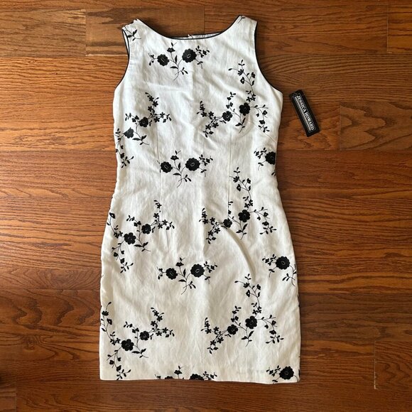 NWT Jessica Howard Linen Blend Size 12 Embroidered Floral Sheath Dress Lined - Picture 9 of 9